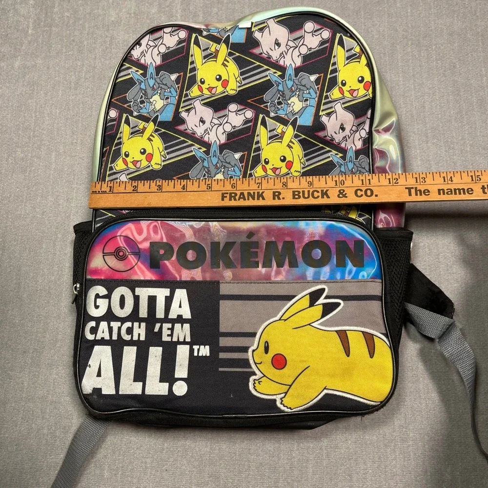 Kids Pokemon‎ Backpack Pikachu Mewtwo Gotta Catch Em All School Bag iridescent